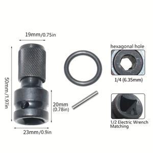 1/2 사각형에서 1/4 육각형 래칫 슬리브 임팩트 렌치 세트 어댑터 드라이브 컨버터 퀵 릴리스 도구