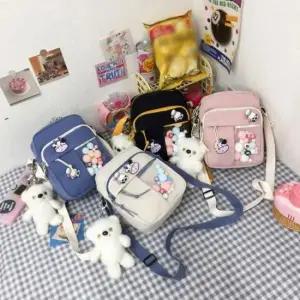 크로스백 패션 캐주얼백 보조가방 귀여운 폼폼 미니 여자크로스백 소형크로스백 여행보조가방 예