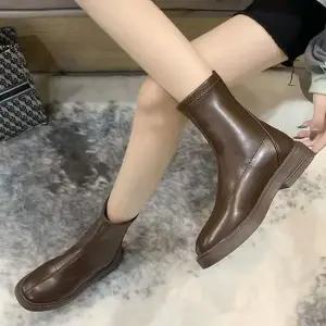 여성 2컬러 쫀쫀 스판 삭스 앵클 부츠 LU808