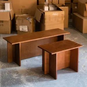 신발 인테리어 엔틱 식당 의자 원목 벤치 체어 우드