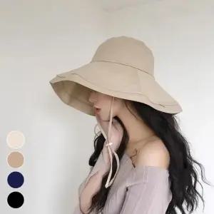 챙넓은 벙거지 햇빛차단 면모자 사계절 와이드 버킷햇