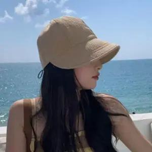 와플 패턴 외출 햇빛 가리개 벙거지 여성 모자 보넷햇 여자 남자 무지 낚시 큰모자