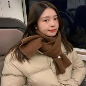 심플 기본 무지 디자인 여자 니트 목도리 스카프