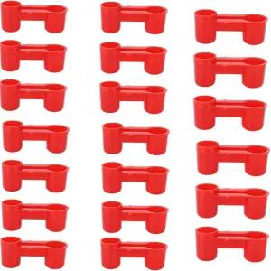 20pcs 새 음용기 레드 버드 컵 앵무새 물 디스펜서 비둘기 물병 모이통 플라스틱 앵무새용 그릇