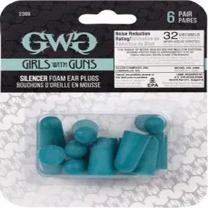 총기 소음기 폼 이어플러그를 착용한 앨런 컴퍼니 걸스 32dB NRR ANSI S3.19 및 CE EN352-1 청력 보호 등급