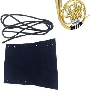 투오렌 천연 가죽 프렌치 혼 핸드 가드 미끄럼 방지 DIY 로프 천공 보호 액세서리