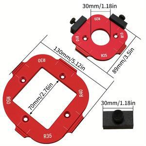 R10-R50 알루미늄 합금 라운드 코너 반경 템플릿 세트, 목공용 라우터 테이블 지그, 탈착식 클립이 있는