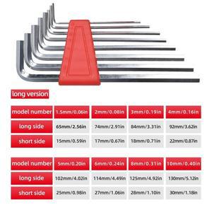 8pcs 알렌 렌치 미터법 인치 L 크기 키 짧은 팔 도구 세트 주머니에 휴대하기 쉬운