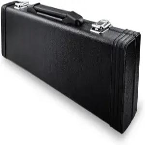 16홀 플루트 케이스 웨스턴 콘서트 플루트를 위한 휴대용 긱 백 박스 가죽 잠금 래치가 있는 하드 보관