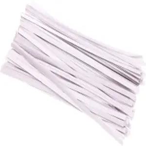 온리케이 크래프트 종이 트위스트 타이 빵 가방용 캔디 6인치 흰색(100개)