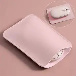 호환  1PC 무선 마우스 보관 가방 적합한 마우스 보호 가죽 슬리브 가방 안티 스크래치 케이스 휴대용 보관