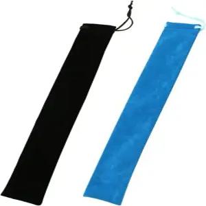 우여 2개 벨벳 플루트 휴대용 가방 레코더 케이스 클라리넷 하모니카 보관 파우치 긴 드로스트링 악기