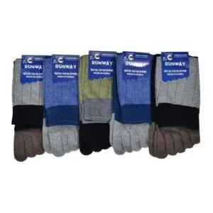 [패션] 런웨이 배색 컬러 남성 봉조 발가락 중목 양말 5켤레