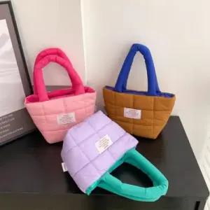 [패션] 은창 패딩 컬러 배색 미니 토트백 에코백 크로스백 가방 백 장바구니 쇼핑백 쇼퍼백 휴가 여성 빅사