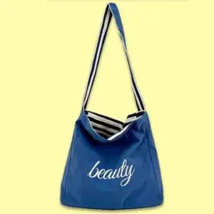 [패션] 데일리 대학생 양면 숄더 백 스트라이프 가방 진블루 여자 숄더백 데일리백 여성