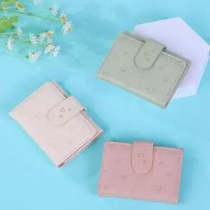 [패션] 귀여운 발바닥 무늬 심플 스냅 단추 여성 아동 반지갑 카드 홀더 수납 키링 미니 키홀더