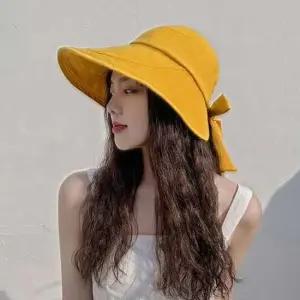 [패션] 챙 와이드 여성 넓은 버킷햇 리본 햇빛차단 캡모자