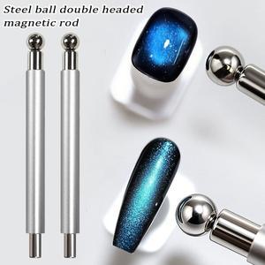 1개 원형 강철 자석 볼 양면 두꺼운 캣아이 스틱 프랑스 펜 도구
