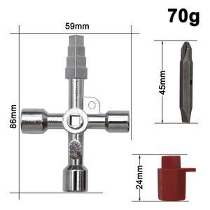 4in1 실버 키 렌치 전기 엘리베이터 제어 캐비닛 밸브 내부 삼각형 사각형 드라이버 도구 세트