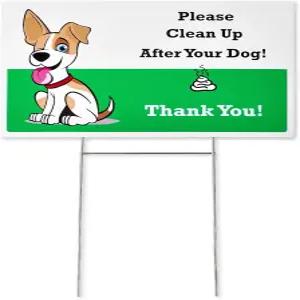 펜 씨 - 마당에 똥을 싸는 개 H-스테이크 스탠드 방수 기능이 있는 표지판 후 청소하기