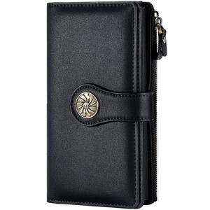 트래블람보 여성 지갑 RFID 차단 트리플 클러치 대용량 신용카드 홀더 여행 | RFID, 대용량, 럭셔리, 왁스 처리, 멀티 카드 정리함