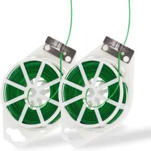 커터가 내장된 난완티 2팩 492FT 정원 트위스트 타이 가꾸기용 방청 그린 코팅 식물 실내 실외 가정 및