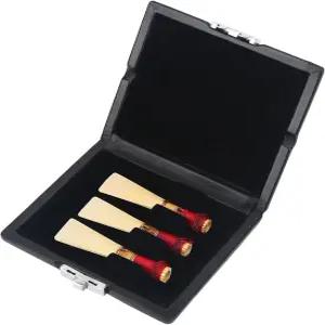 바순 리드 미디엄 박스 3개 컨테이너 케이스 PU 가죽 커버슬롯 포함 없음