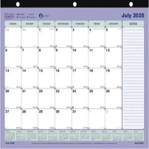 브라운라인 학술 월간 책상 패드 캘린더 13개월 2025년 7월~2026년 7월 11인치 x 8.5인치(CA181721-26)