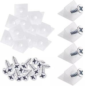 20/40/60/80pcs 하단 지원을위한 나사가있는 서랍 웨지 플라스틱 수리 캐비닛 책장 각도 코드 브래킷 패스