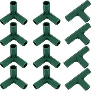 3 Way 16mm 엘보우 PVC 파이프 피팅 빌드 헤비 듀티 온실 프레임 가구 커넥터 텐트 연결부12팩