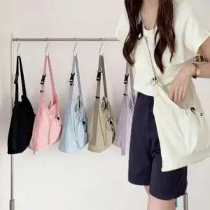 아웃도어 나일론 스트링 크로스백 가방 여성 여자 가벼운 기저귀 대용량 에코백 캔버스 학생 크로스백