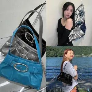 원벨트숄더백 유광 글로시 여성 가방 실버 데일리