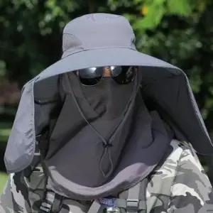 360도 자외선 3중차단 가림막 넓은챙 마스크 모자