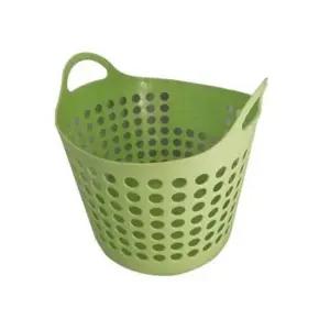 [생활] 한솔 세탁기 바구니 그린 대 1p 빨래 수납 정리 사각