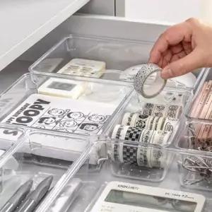 [생활] 투명 보관 수납함 칸칸이 정리용품 서랍 화장품 욕실