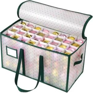 BIEBOS 휴대용 방수 크리스마스 장식품 보관함 3인치 장식품을 위한 대용량 128개 슬롯 내구성 있는 지퍼가