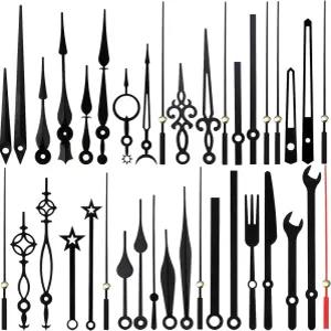 ZZHXSM 14피스 블랙 시계 핸드 세트 무음 무브먼트 수리 DIY용 알루미늄 교체 부품 14가지 사이즈 제공