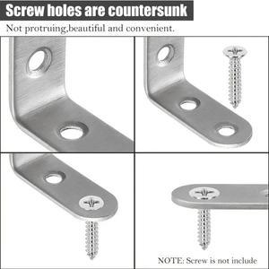 6Pcs 스테인레스 스틸 90도 각도 L 모양의 브래킷, 40mm X 16mm 코너 버팀대 조인트 패스너 헤비 듀티 금