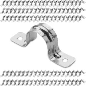 오일렉트릭 헤비 듀티 파이프 스트랩100팩 1？2 인치 스테인리스 스틸 도관 클램프 2개의 홀 EMT 스트랩 U