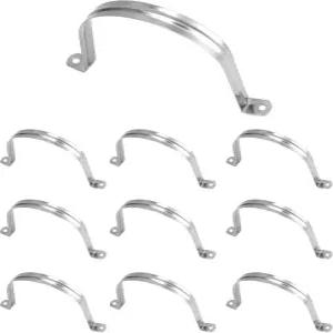 QWORK 4인치 단단한 파이프 스트랩 클램프 10팩 스트랩U 브래킷 튜브 클립 헤비 듀티 스테인리스 스틸 투