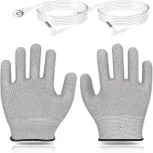 터치스크린 키보드와 함께 손과 손목 사용을 위한 15피트 코드 전도성 장갑 2개가 포함된 Jffd 접지