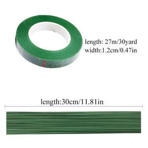 Zxiixz 2mm 녹색 꽃 와이어 줄기, 인조 DIY 웨딩 및 꽃집 꽃꽂이용 꽃봉