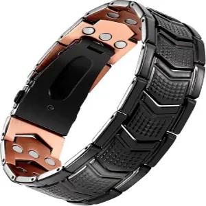 남성용 제카노리 구리 팔찌 프리미엄 접이식 걸쇠가 있는 3배 강도 자성 이상적인 선물