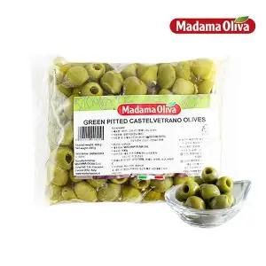 [보라티알]냉장) 마다마 피티드 그린 카스텔베트라노 올리브 800g (고형량 400g) x3개