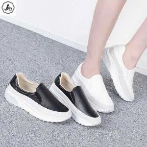 [애슬릿] 여성 슬립온 캐주얼 스티치 단화 운동화