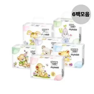 나비잠 기저귀 매직소프트 밴드형 신생아 유아 아기 6팩 MNS