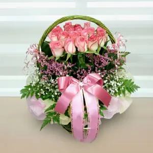 이지플라워 꽃바구니 핑크러브 기념일 고백 축하 생일 선물 꽃배달