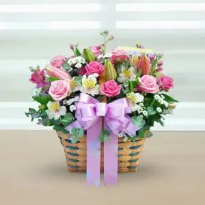 이지플라워 꽃바구니 사랑이꽃피면 기념일 고백 축하 생일 선물 꽃배달