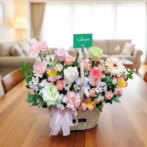 이지플라워 꽃바구니 나에게넌 기념일 고백 생일 선물 꽃배달
