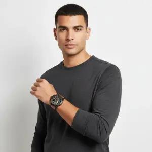 DZ4343 MEGA CHIEF) 메가 치프 크로노그래프 남성 가죽시계